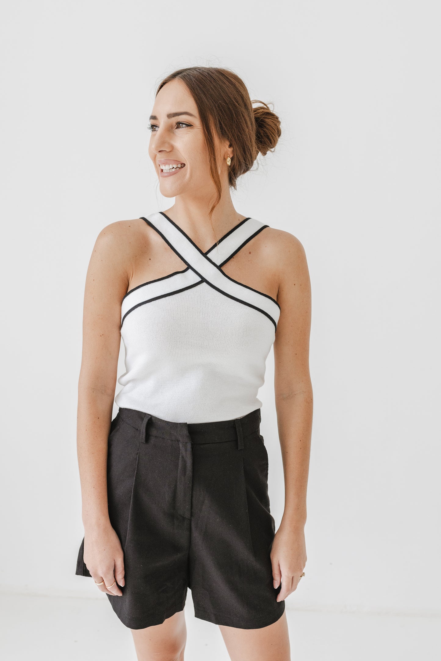 Elegant Twist Top (White)