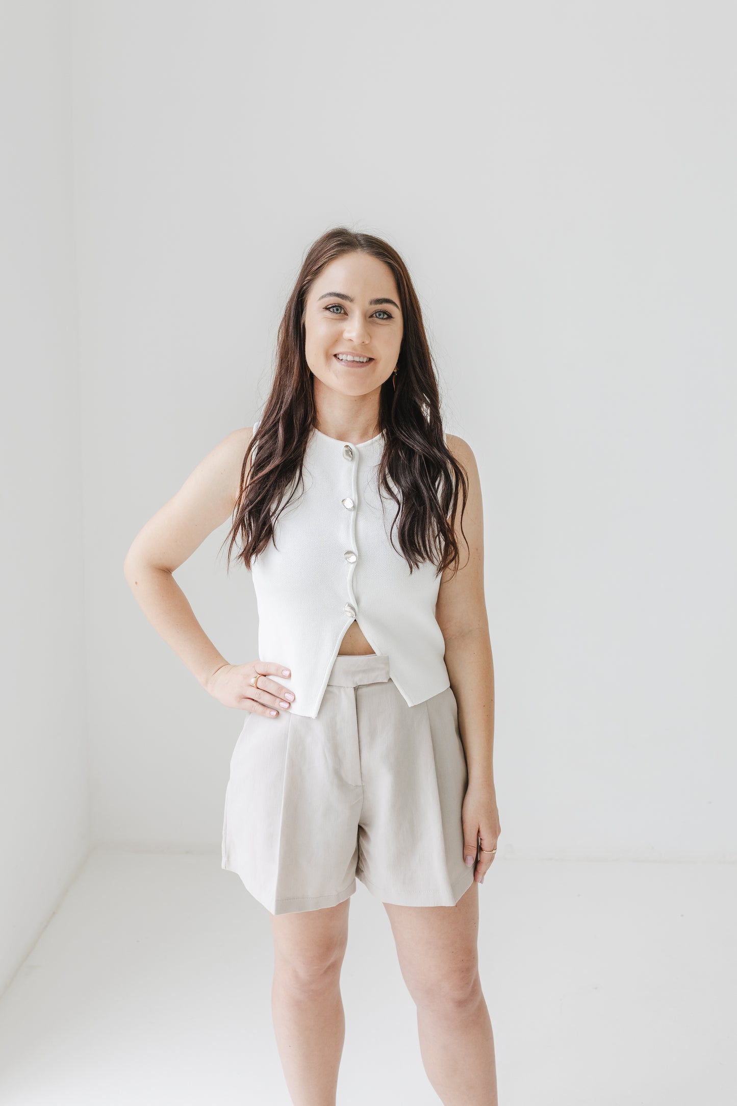 Pure Knitted Vest (White)