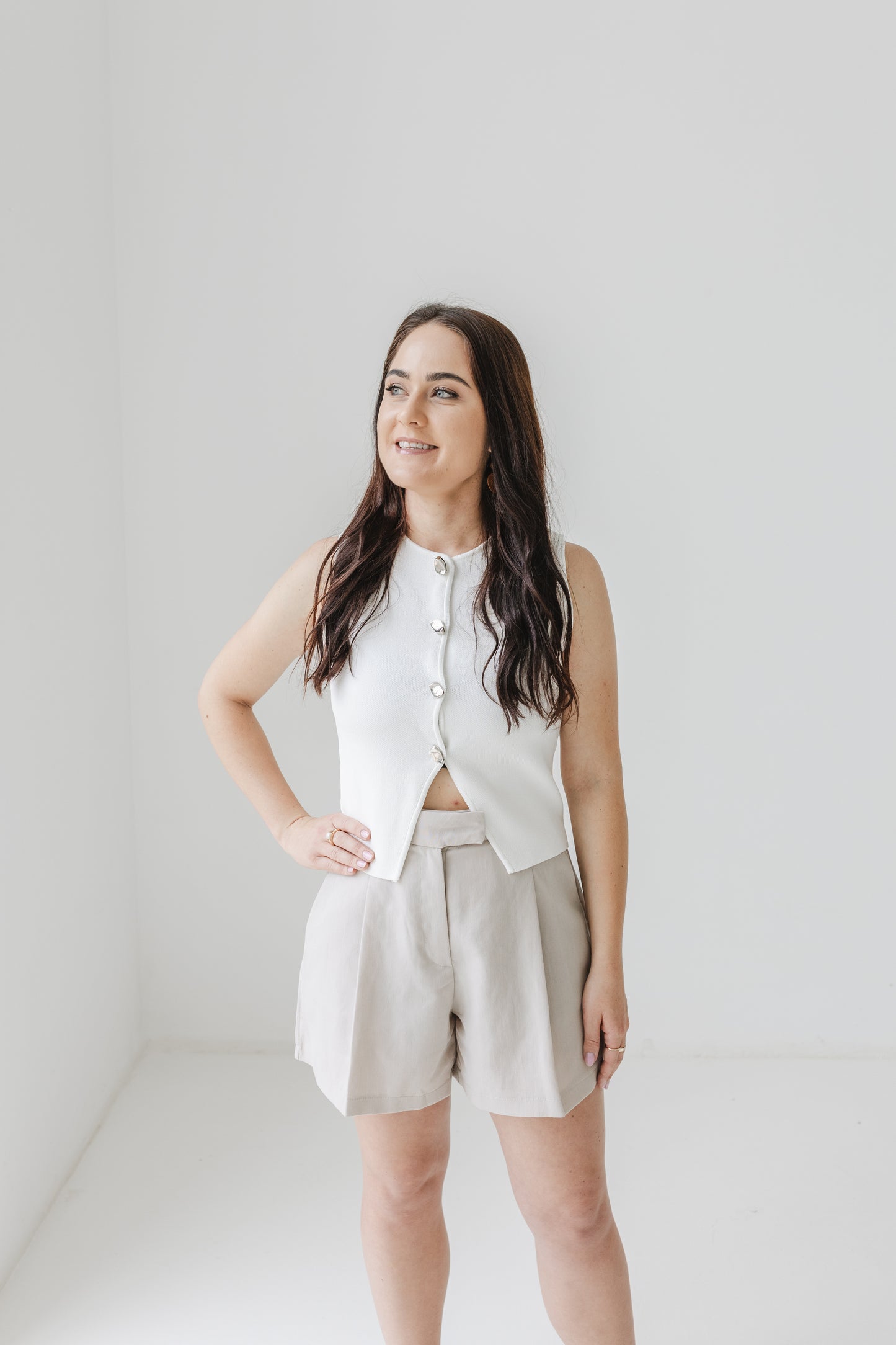 Pure Knitted Vest (White)